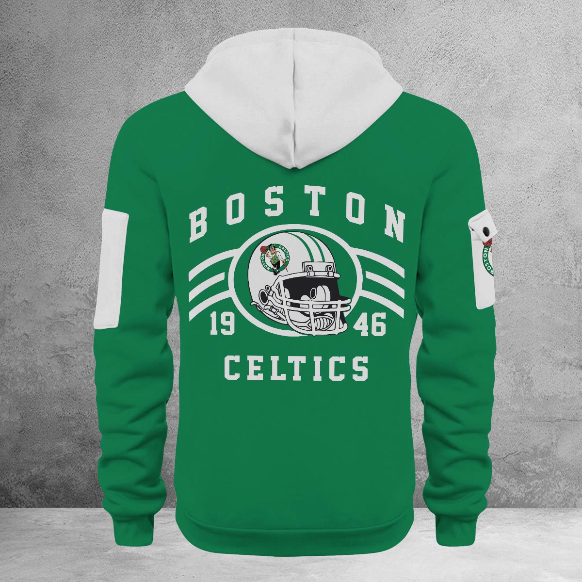 LIMITED EDITION - NEW CUSTOMIZED NBA03 BC BOSTON CELTICS QUARTER ZIP HOODIE