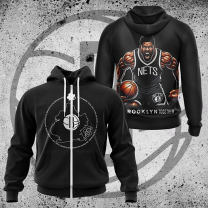 LIMITED EDITION - NEW CUSTOMIZED NBA25 BN BROOKLYN NETS UNISEX T-SHIRT, POLO, HOODIE & JACKETS