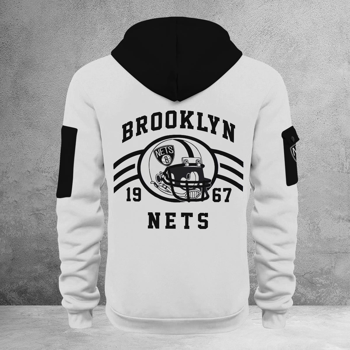 LIMITED EDITION - NEW CUSTOMIZED NBA25 BN BROOKLYN NETS QUARTER ZIP HOODIE