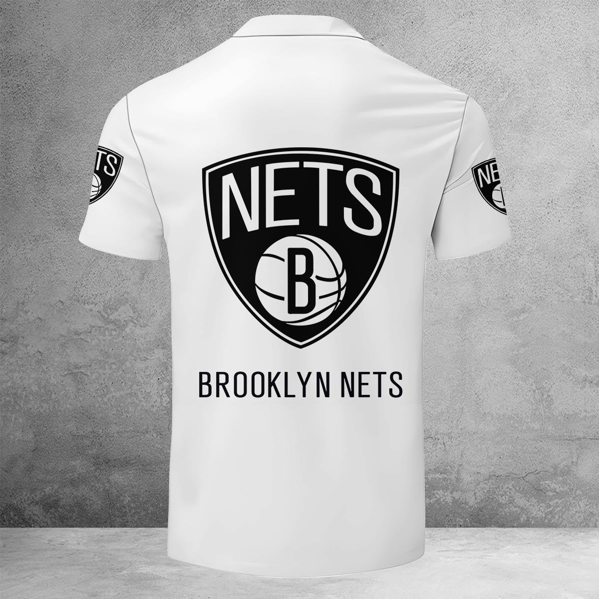 LIMITED EDITION - NEW CUSTOMIZED NBA25 BN BROOKLYN NETS ZIP POLO SHIRT