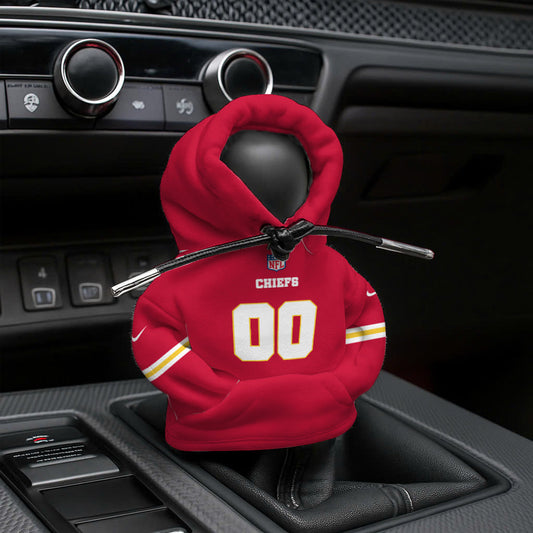 LIMITED EDITION - NEW CUSTOMIZED NFL01 KCC KANSAS CITY CHIEFS AUTOMOTIVE HOODIE SHIFT KNOB COVER
