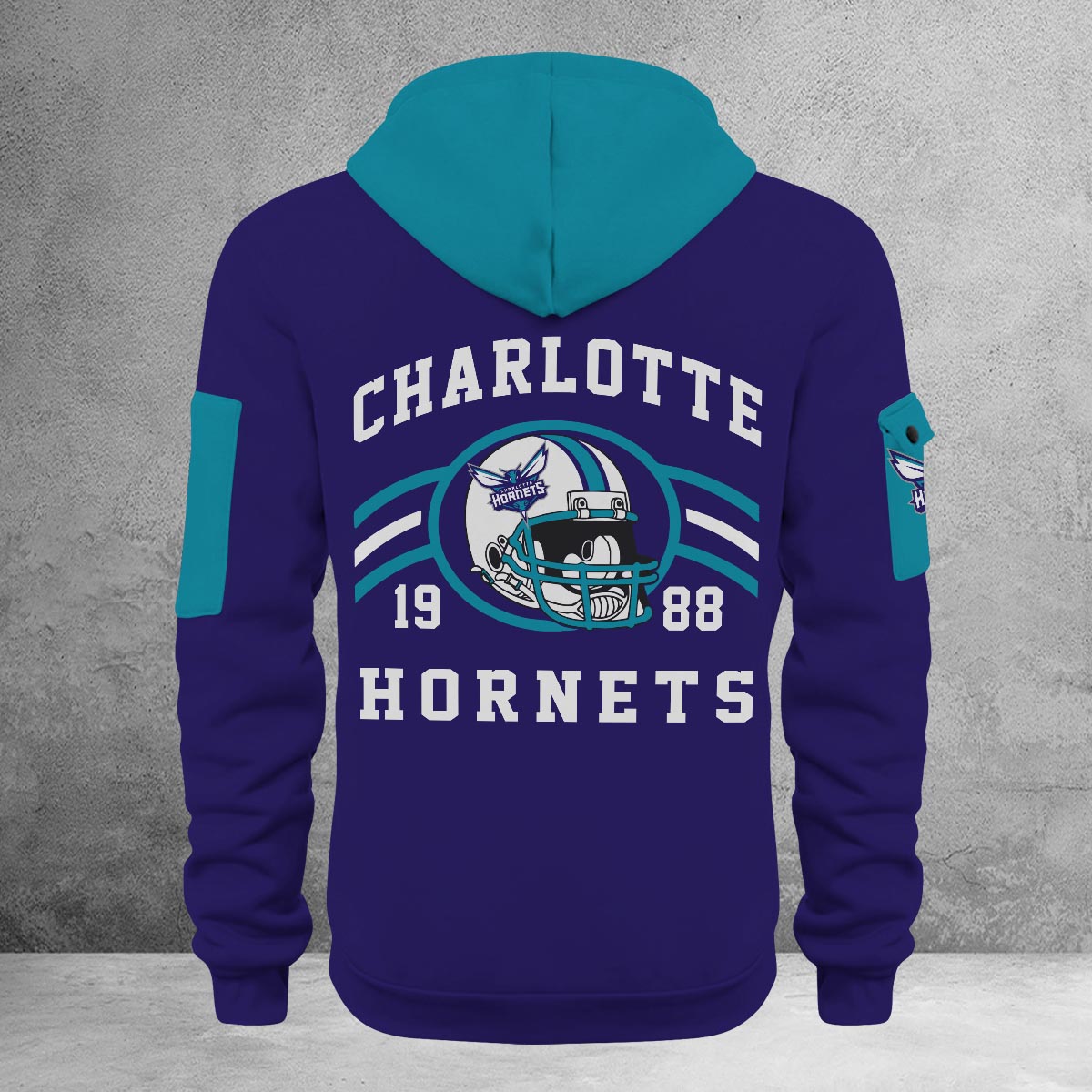 LIMITED EDITION - NEW CUSTOMIZED NBA27 CH CHARLOTTE HORNETS QUARTER ZIP HOODIE