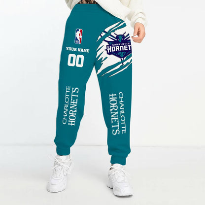 LIMITED EDITION - NEW CUSTOMIZED NBA27 CH CHARLOTTE HORNETS UNISEX LONG PANTS