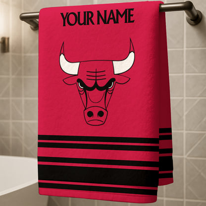 LIMITED EDITION - NEW CUSTOMIZED NBA19 CB CHICAGO BULLS BEACH & BATH TOWEL