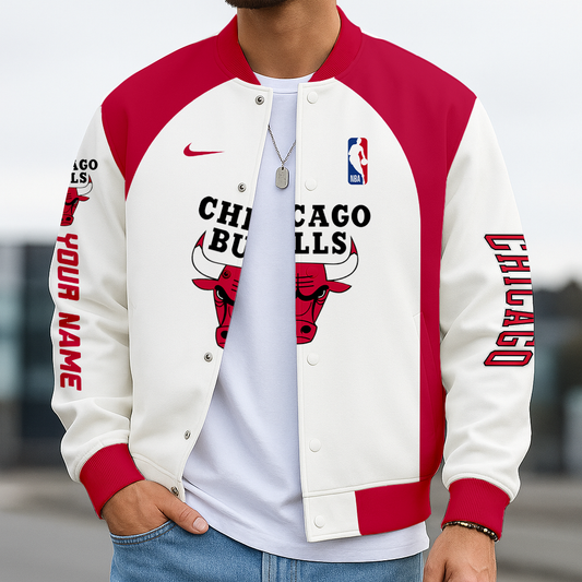 LIMITED EDITION - NEW CUSTOMIZED NBA19 CB CHICAGO BULLS BASEBALL JACKET