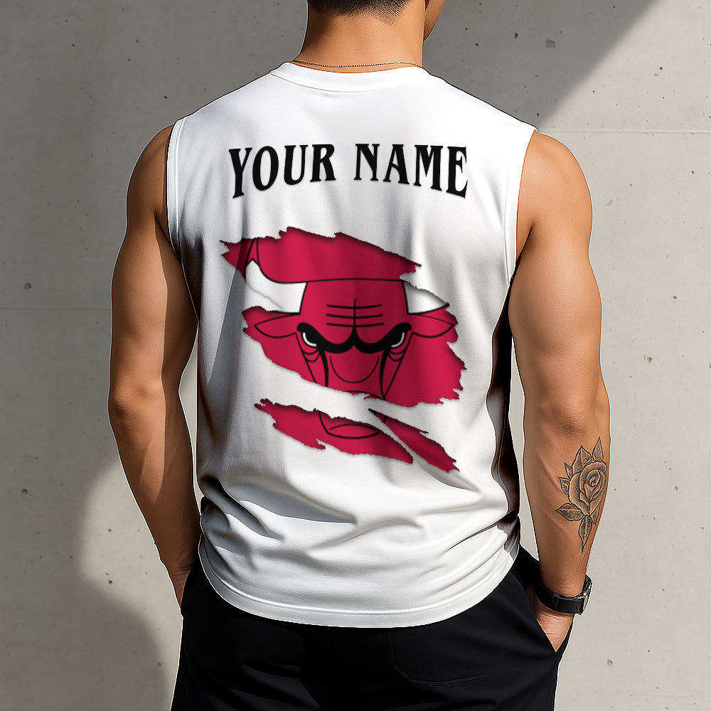LIMITED EDITION - NEW CUSTOMIZED NBA19 CB CHICAGO BULLS TANKTOP & GYM SHIRT