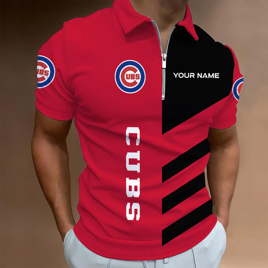 LIMITED EDITION - NEW CUSTOMIZED MLB04 CCS CHICAGO CUBS ZIP POLO SHIRT