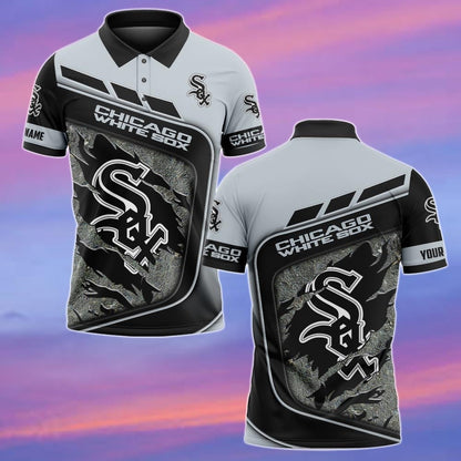 LIMITED EDITION - NEW CUSTOMIZED MLB26 CWS CHICAGO WHITE SOX POLO SHIRT