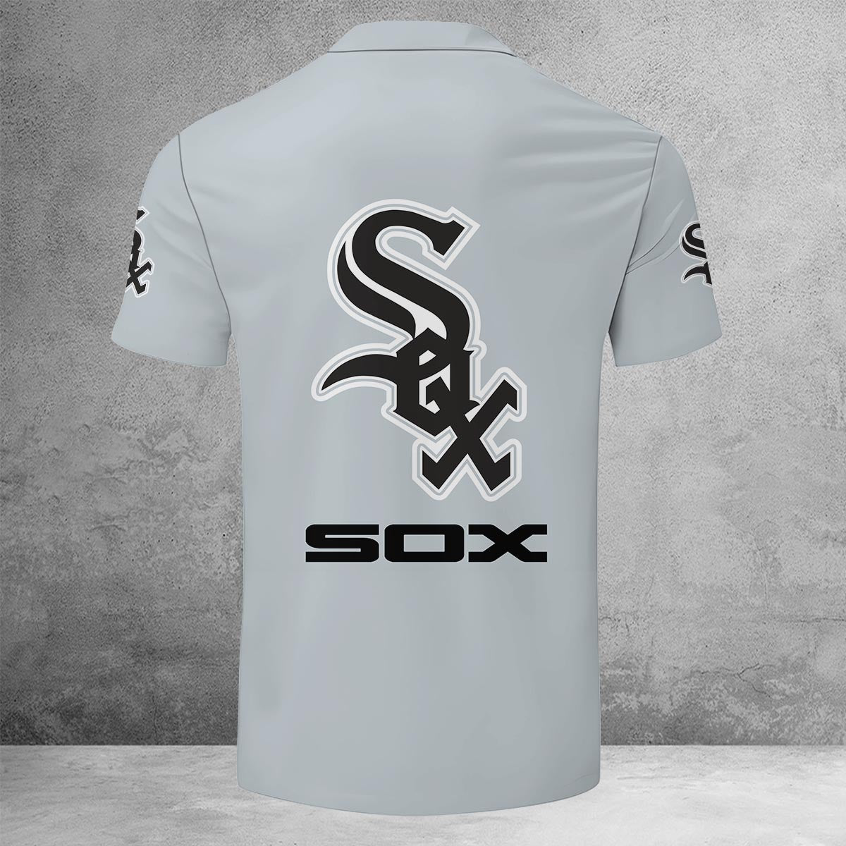 LIMITED EDITION - NEW CUSTOMIZED MLB26 CWS CHICAGO WHITE SOX ZIP POLO SHIRT