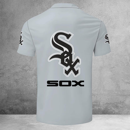 LIMITED EDITION - NEW CUSTOMIZED MLB26 CWS CHICAGO WHITE SOX ZIP POLO SHIRT