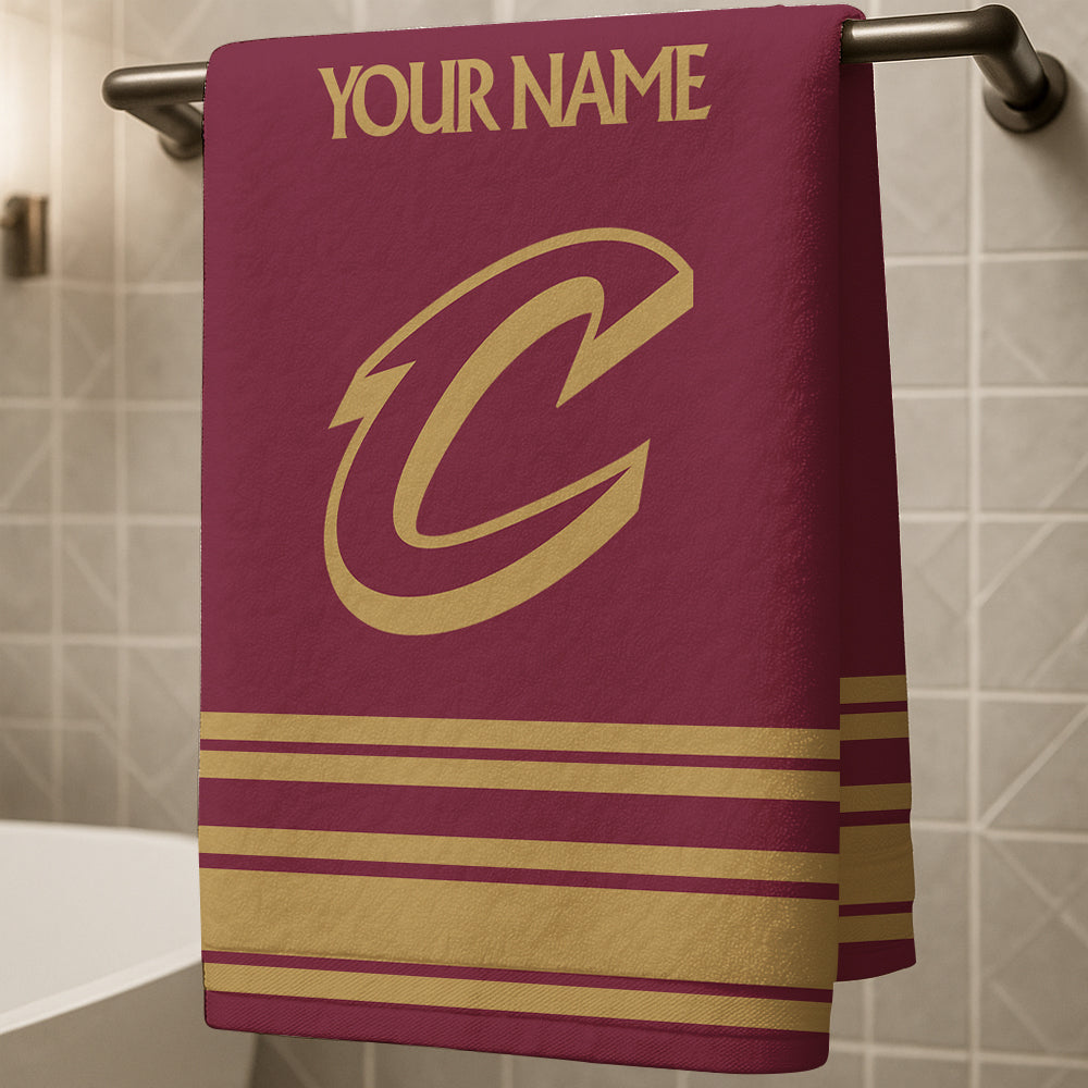 LIMITED EDITION - NEW CUSTOMIZED NBA02 CC CLEVELAND CAVALIERS BEACH & BATH TOWEL