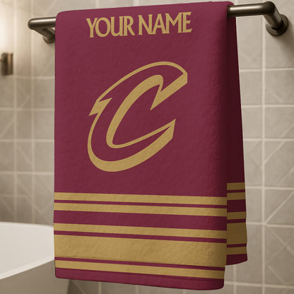 LIMITED EDITION - NEW CUSTOMIZED NBA02 CC CLEVELAND CAVALIERS BEACH & BATH TOWEL