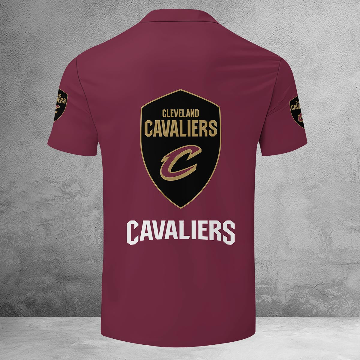 LIMITED EDITION - NEW CUSTOMIZED NBA02 CC CLEVELAND CAVALIERS ZIP POLO SHIRT
