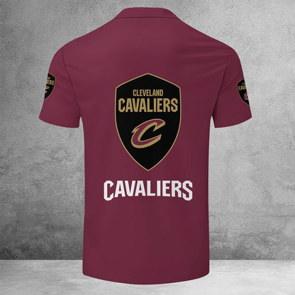 LIMITED EDITION - NEW CUSTOMIZED NBA02 CC CLEVELAND CAVALIERS ZIP POLO SHIRT