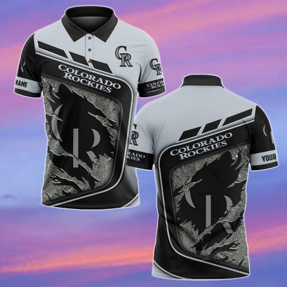LIMITED EDITION - NEW CUSTOMIZED MLB30 COR COLORADO ROCKIES POLO SHIRT
