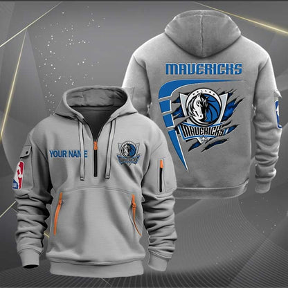 LIMITED EDITION - NEW CUSTOMIZED NBA18 DM DALLAS MAVERICKS QUARTER ZIP HOODIE