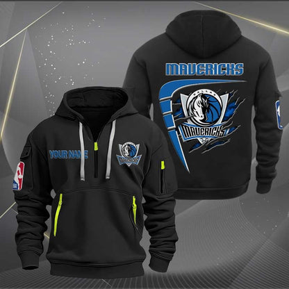 LIMITED EDITION - NEW CUSTOMIZED NBA18 DM DALLAS MAVERICKS QUARTER ZIP HOODIE