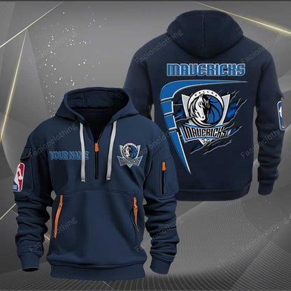 LIMITED EDITION - NEW CUSTOMIZED NBA18 DM DALLAS MAVERICKS QUARTER ZIP HOODIE