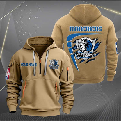 LIMITED EDITION - NEW CUSTOMIZED NBA18 DM DALLAS MAVERICKS QUARTER ZIP HOODIE