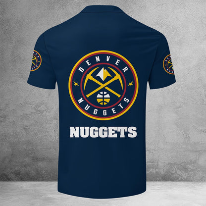 LIMITED EDITION - NEW CUSTOMIZED NBA08 DN DENVER NUGGETS ZIP POLO SHIRT
