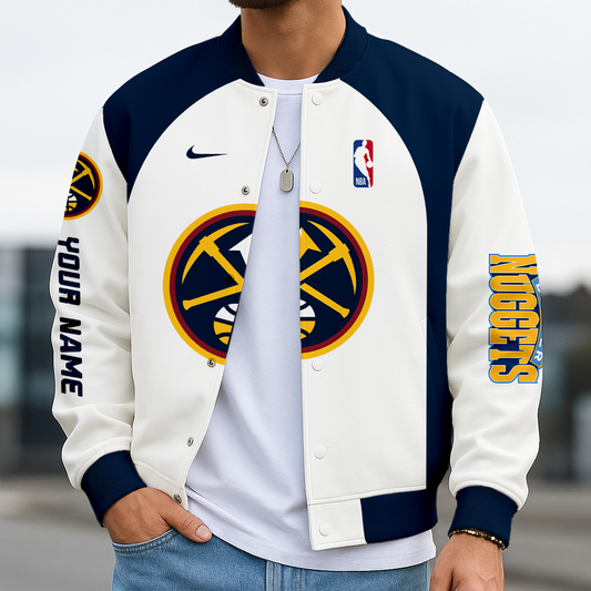 LIMITED EDITION - NEW CUSTOMIZED NBA08 DN DENVER NUGGETS BASEBALL JACKET