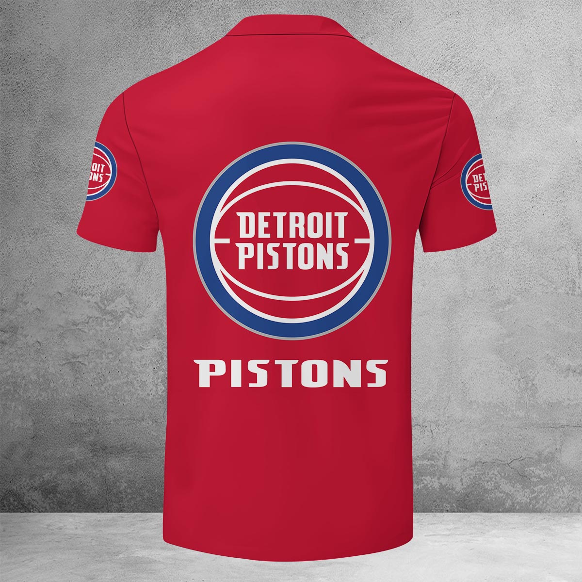 LIMITED EDITION - NEW CUSTOMIZED NBA14 DP DETROIT PISTONS ZIP POLO SHIRT