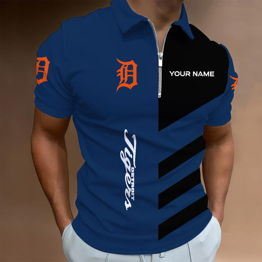 LIMITED EDITION - NEW CUSTOMIZED MLB16 DTS DETROIT TIGERS ZIP POLO SHIRT