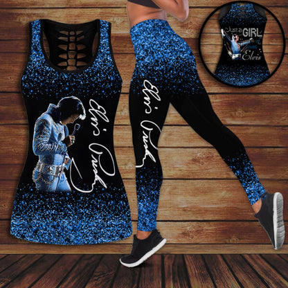 New Premium Elvis Presley Leggings & Hollow Tank Top Set - EVPLCAO01