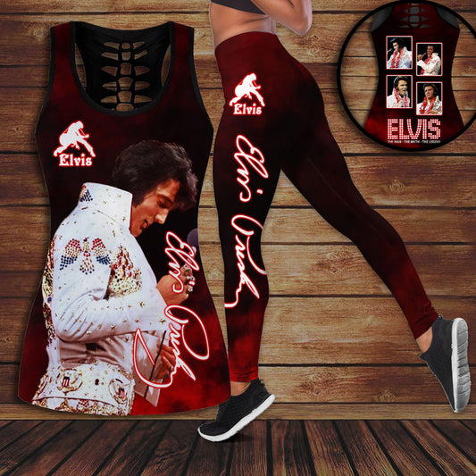 New Premium Elvis Presley Leggings & Hollow Tank Top Set - EVPLCAO02