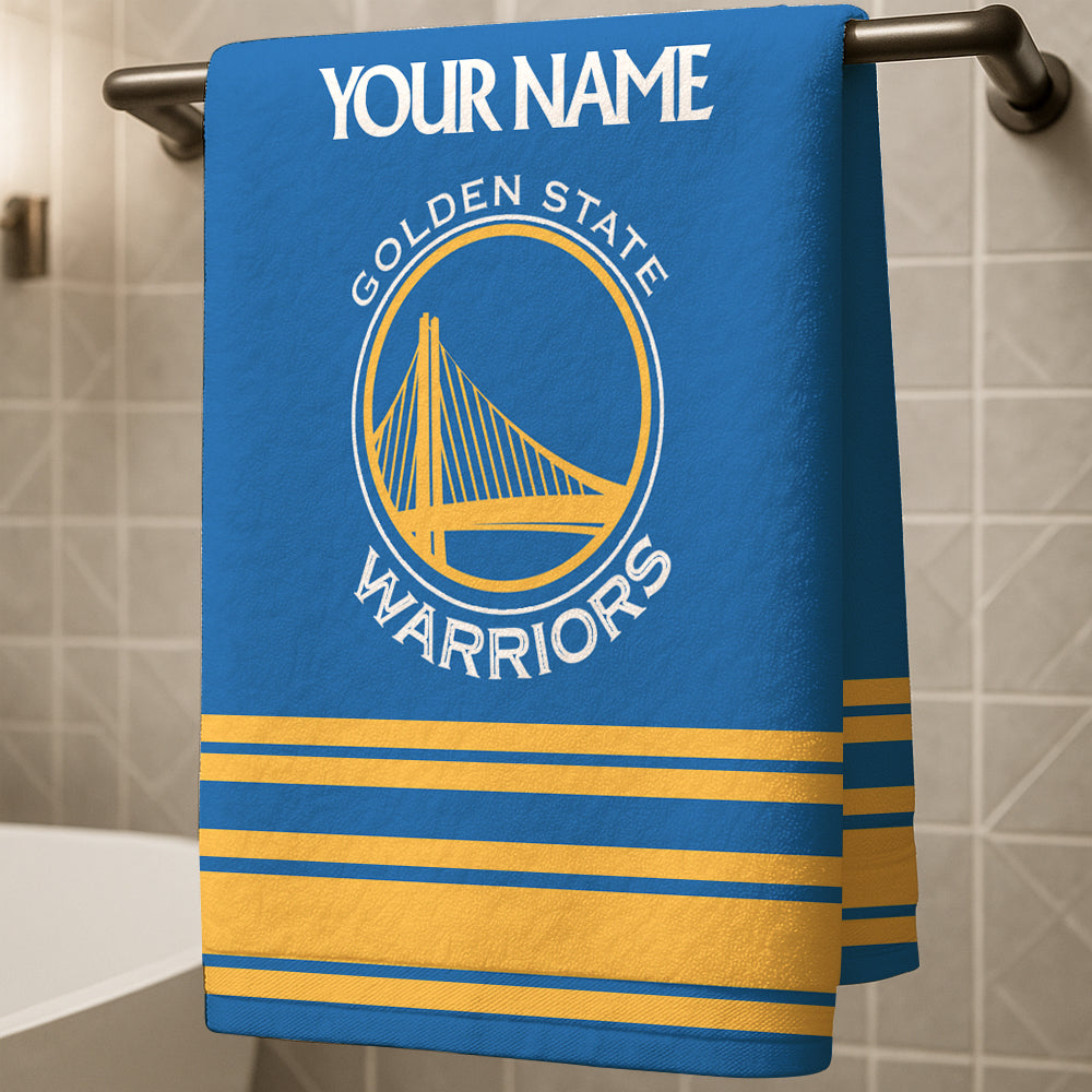 LIMITED EDITION - NEW CUSTOMIZED NBA12 GS GOLDEN STATE WARRIORS BEACH & BATH TOWEL