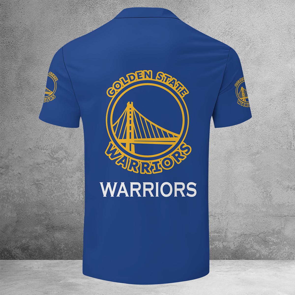LIMITED EDITION - NEW CUSTOMIZED NBA12 GS GOLDEN STATE WARRIORS ZIP POLO SHIRT