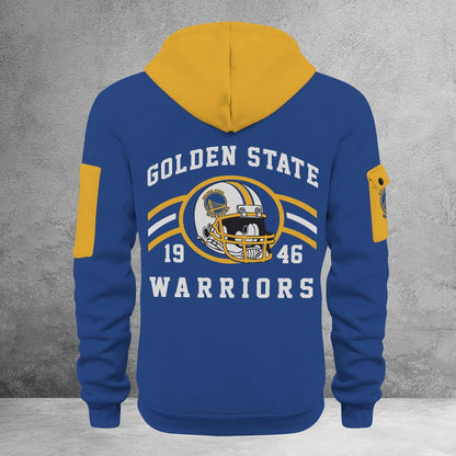 LIMITED EDITION - NEW CUSTOMIZED NBA12 GS GOLDEN STATE WARRIORS QUARTER ZIP HOODIE