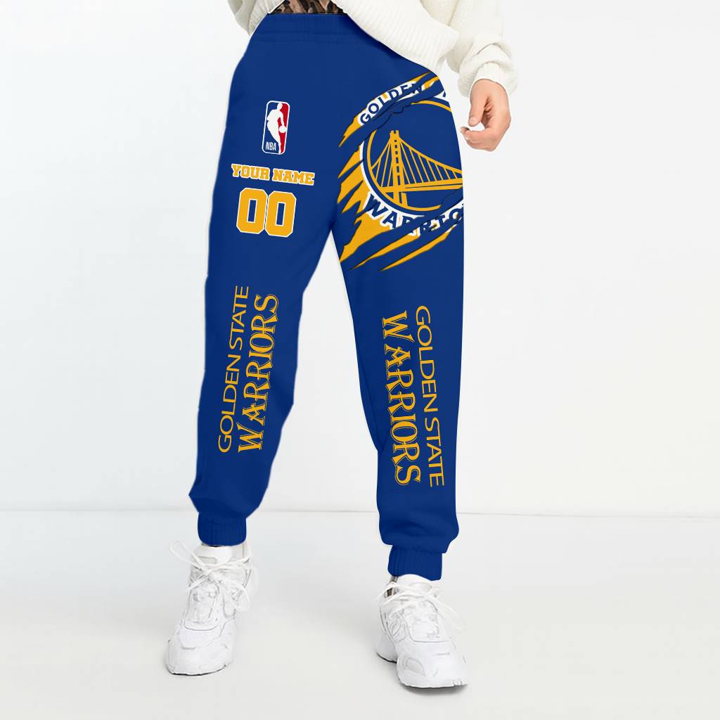 LIMITED EDITION - NEW CUSTOMIZED NBA12 GS GOLDEN STATE WARRIORS UNISEX LONG PANTS