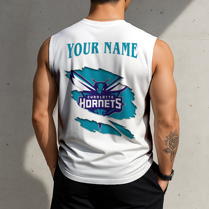 LIMITED EDITION - NEW CUSTOMIZED NBA27 CH CHARLOTTE HORNETS TANKTOP & GYM SHIRT