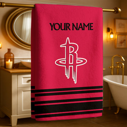 LIMITED EDITION - NEW CUSTOMIZED NBA07 HR HOUSTON ROCKETS BEACH & BATH TOWEL