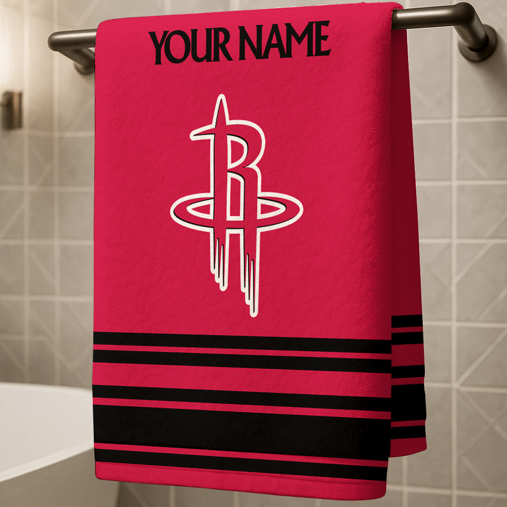 LIMITED EDITION - NEW CUSTOMIZED NBA07 HR HOUSTON ROCKETS BEACH & BATH TOWEL