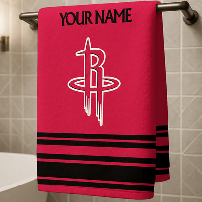 LIMITED EDITION - NEW CUSTOMIZED NBA07 HR HOUSTON ROCKETS BEACH & BATH TOWEL