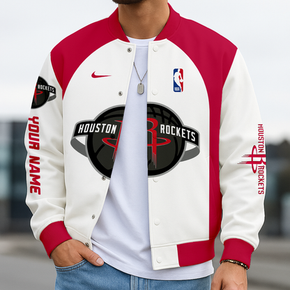 LIMITED EDITION - NEW CUSTOMIZED NBA07 HR HOUSTON ROCKETS BASEBALL JACKET