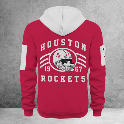 LIMITED EDITION - NEW CUSTOMIZED NBA07 HR HOUSTON ROCKETS QUARTER ZIP HOODIE
