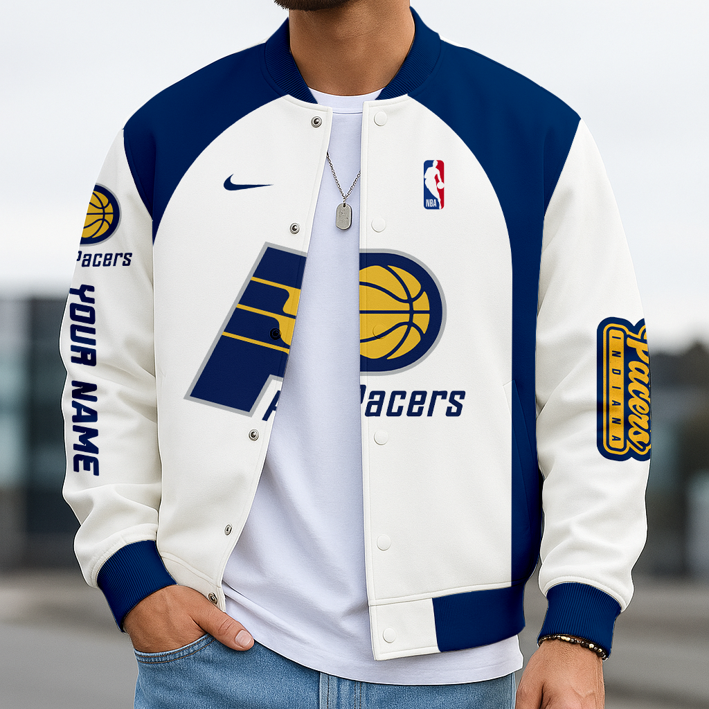 LIMITED EDITION - NEW CUSTOMIZED NBA06 IP INDIANA PACERS BASEBALL JACKET
