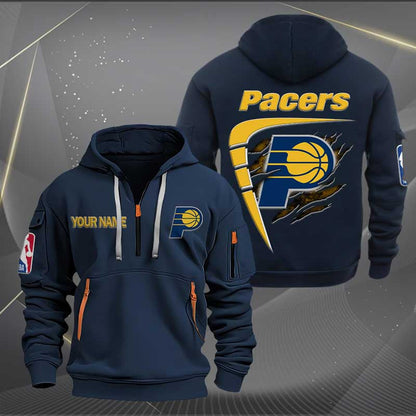 LIMITED EDITION - NEW CUSTOMIZED NBA06 IP INDIANA PACERS QUARTER ZIP HOODIE