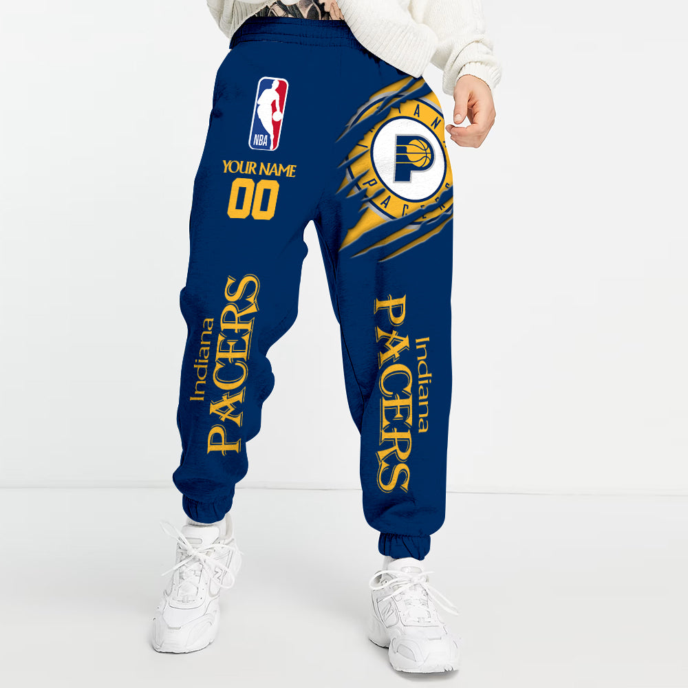 LIMITED EDITION - NEW CUSTOMIZED NBA06 IP INDIANA PACERS UNISEX LONG PANTS