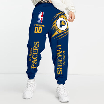 LIMITED EDITION - NEW CUSTOMIZED NBA06 IP INDIANA PACERS UNISEX LONG PANTS