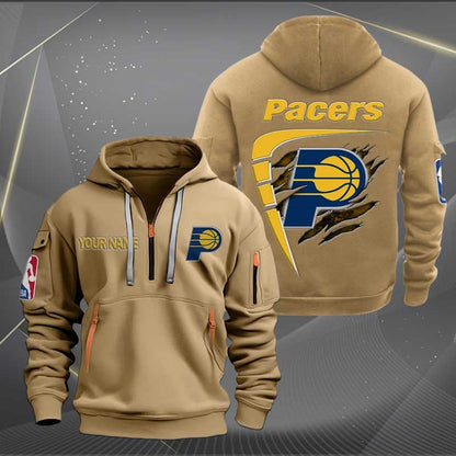 LIMITED EDITION - NEW CUSTOMIZED NBA06 IP INDIANA PACERS QUARTER ZIP HOODIE