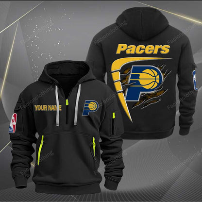 LIMITED EDITION - NEW CUSTOMIZED NBA06 IP INDIANA PACERS QUARTER ZIP HOODIE