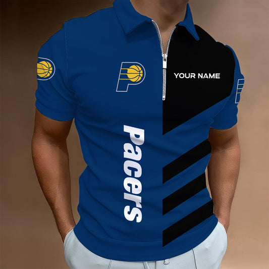 LIMITED EDITION - NEW CUSTOMIZED NBA06 IP INDIANA PACERS ZIP POLO SHIRT