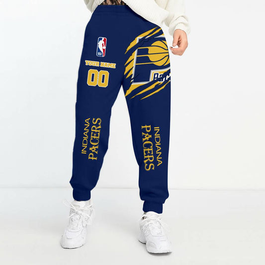 LIMITED EDITION - NEW CUSTOMIZED NBA06 IP INDIANA PACERS UNISEX LONG PANTS