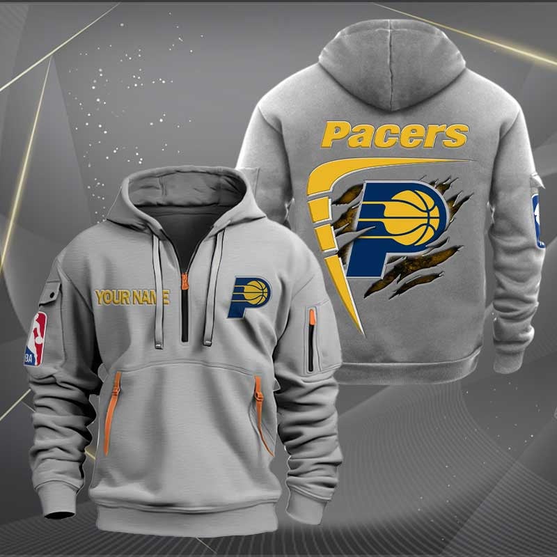 LIMITED EDITION - NEW CUSTOMIZED NBA06 IP INDIANA PACERS QUARTER ZIP HOODIE