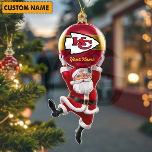 LIMITED EDITION - NEW CUSTOMIZED NFL01 KCC KANSAS CITY CHIEFS CHRISTMAS ACRYLIC ORNAMENT