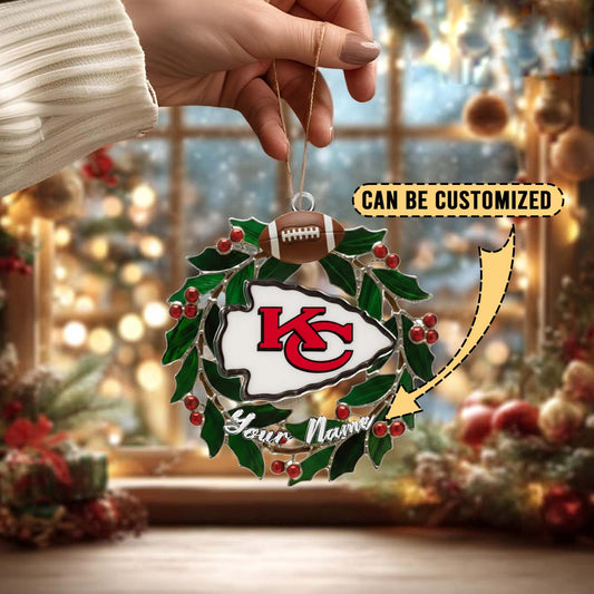 LIMITED EDITION - NEW CUSTOMIZED NFL01 KCC KANSAS CITY CHIEFS ACRYLIC ORNAMENT